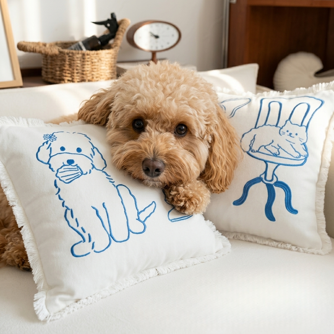 Luxe Textures & Whimsical Art | Premium Chenille Embroidered Cushion Cover